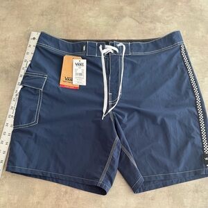 Vans Men's Navy Board Shorts with White Accents